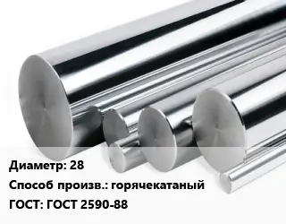 Круг нержавеющий 28 горячекатаный ГОСТ: ГОСТ 2590-88